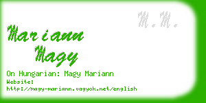 mariann magy business card